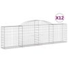 vidaXL Габионни кошници арка 12 бр 300x30x80/100 см поцинковано желязо