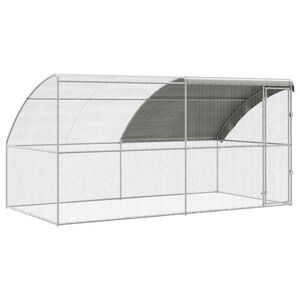 vidaXL Клетка за пилета 2 бр. Сребрист 400 x 200 x 200 см Стомана и PE