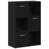 vidaXL Шкаф за книги/Преграда за стая, черен дъб, 60,5x30x90 см, инженерно дърво