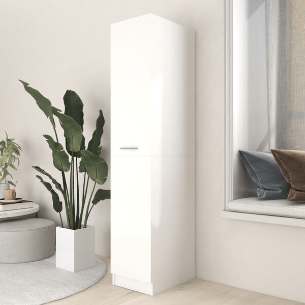 vidaXL Шкаф органайзер, бял, 30x42,5x150 см, инженерно дърво