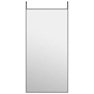 vidaXL Огледало за врата, черно, 50x100 см, стъкло и алуминий
