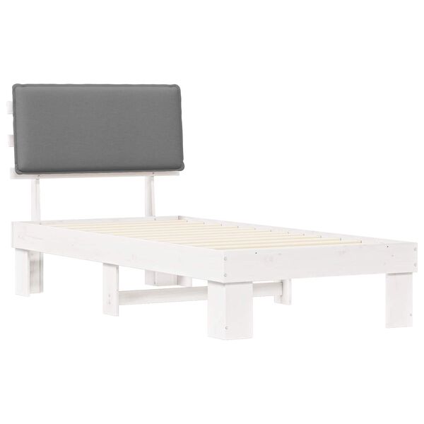 vidaXL Леглова рамка с тапицирана гръбна част Светлосиво 100 x 200 cm