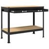 vidaXL Работни пейки с чекмедже Черно 114 x 54 x 91 см Инженерно дърво