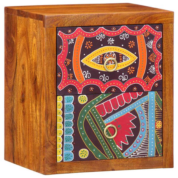 vidaXL Нощен шкаф Кафяво 35 x 30 x 40 см Солидно акациево дърво