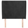 vidaXL Горна табла за легло с уши, черна, 83x23x118/128 см, кадифе