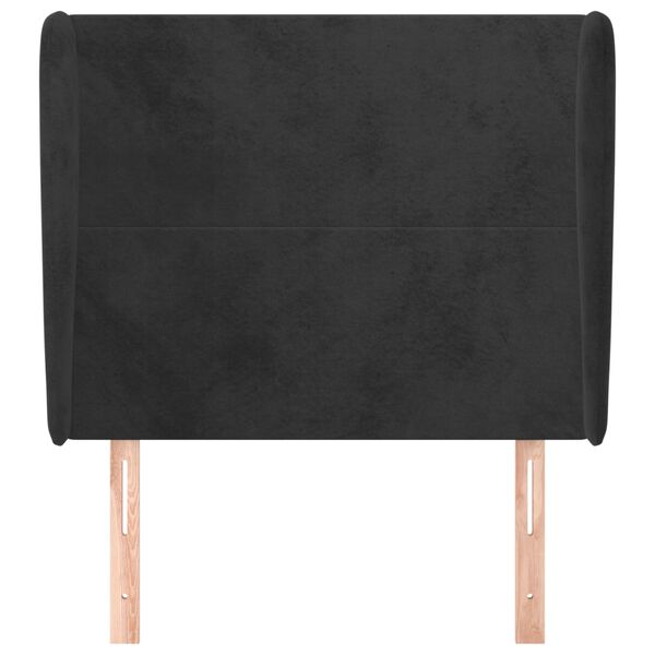 vidaXL Горна табла за легло с уши, черна, 83x23x118/128 см, кадифе