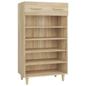 vidaXL Шкаф за обувки, сонома дъб, 60x35x105 см, инженерно дърво