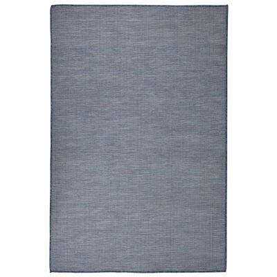 vidaXL Градински плоскотъкан килим, 120x170 см, син