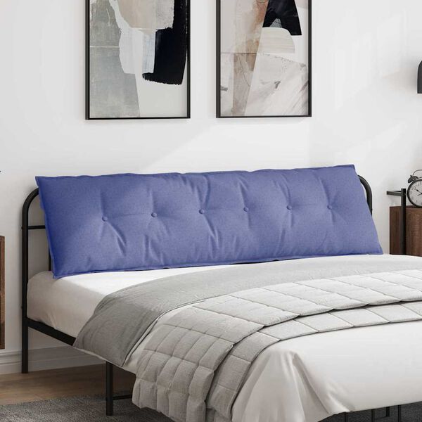 vidaXL Възглавница за гръб Дънково син 180 x 19 x 50 см текстил