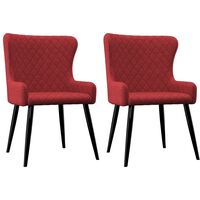 vidaXL Трапезни столове, 2 бр, бордо, текстил