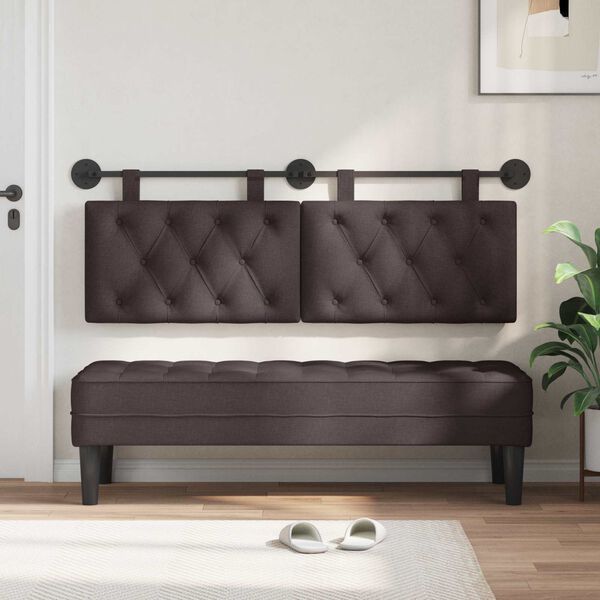 vidaXL Висяща табла Тъмен кафяв 150 x 55 x 7 см текстил