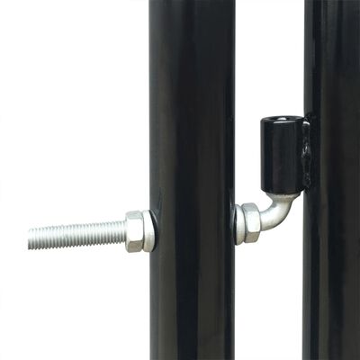 vidaXL Единична оградна врата, 300x175 см, черна