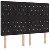 vidaXL LED глава с LED ленти с таблото Черен 160 cm Кадифе