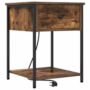 vidaXL Нощен шкаф с чекмедже Димян дъб 42 x 41 x 56 см Инженерно дърво