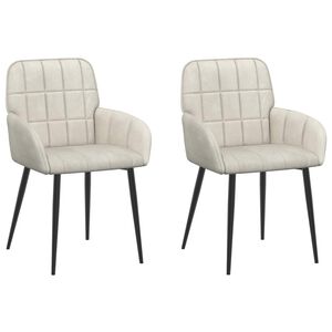 vidaXL Обедени столове 2 pcs Кадифе Кремаво 57 х 50 х 85 см