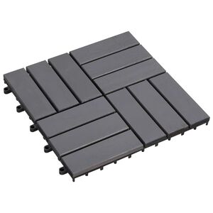 vidaXL Плочка за decking 10 pcs Сив 30 x 30 cm Дърво от Акация