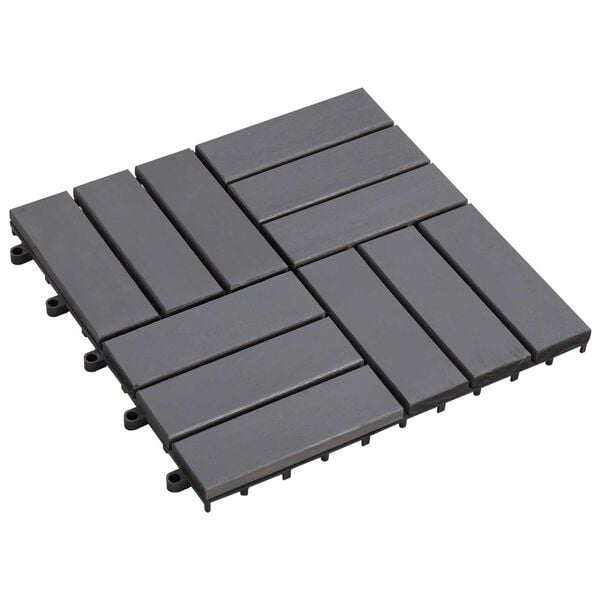 vidaXL Плочка за decking 10 pcs Сив 30 x 30 cm Дърво от Акация