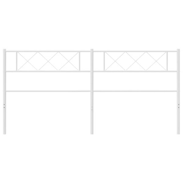 vidaXL Метална резервна табла за легло, бяла, 180 см