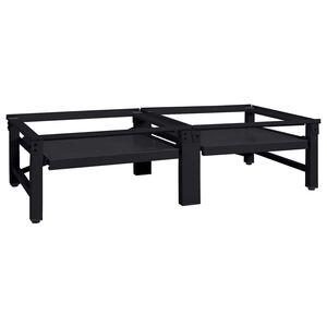 vidaXL Педестал за пералня 2 pcs Черен 124,5 x 61,5 x 32,5 см Стомана