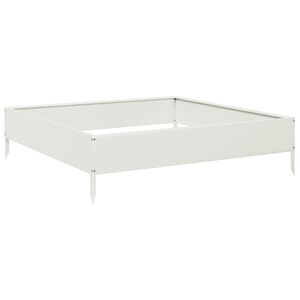vidaXL Градинско повдигнато легло, бяло, 100x100x26 см, стомана