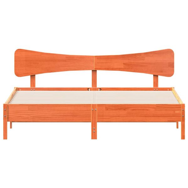 vidaXL Рамка за легло без матрак, восъчнокафяв, 160x200 см, бор масив