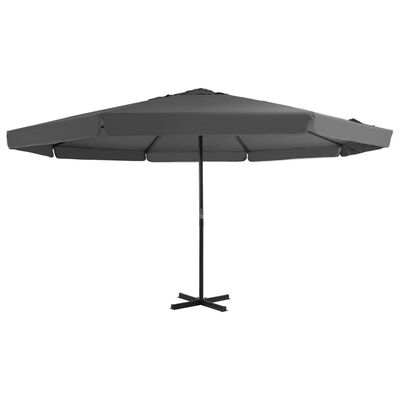 vidaXL Градински чадър с алуминиев прът, 500 см, антрацит