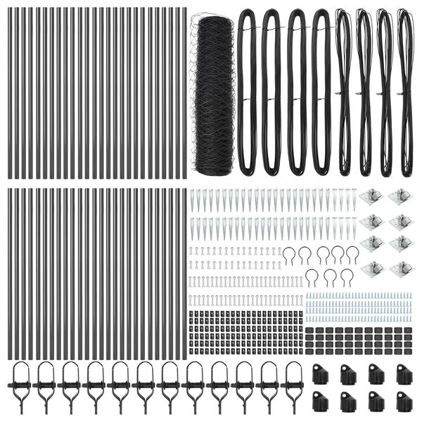 vidaXL Стълб за ограда. Сив 100 x 0,5 м (50 мм шершава) Стомана и PVC