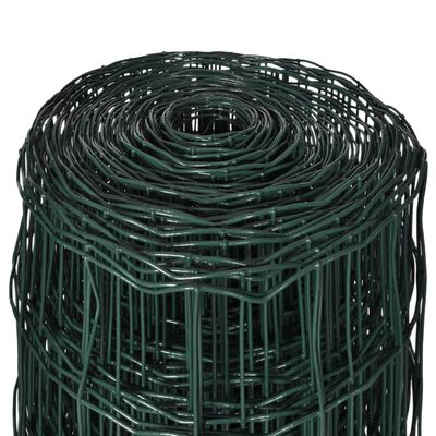 vidaXL Оградна мрежа, стомана, 25 x 1,2 м, зелена