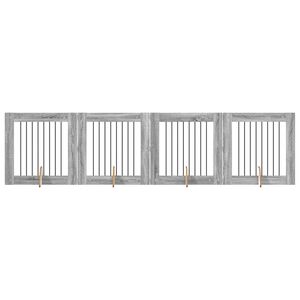 vidaXL Врата за кучета с поставки 4 pcs Сива сонома 80 x 80 cm
