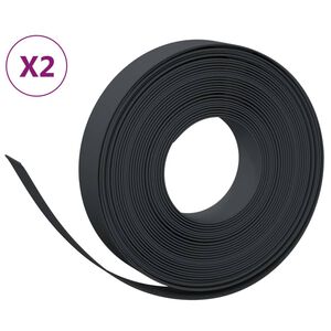 vidaXL Градински кантове, 2 бр, черни, 10 м, 10 см, полиетилен