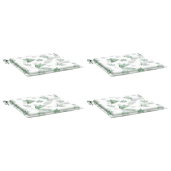 vidaXL Възглавници за столове, 4 бр, на листа, 50x50x4 см, плат