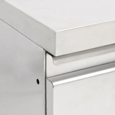 vidaXL Търговски кухненски шкафове с 3 чекмеджета, 2 бр, инокс