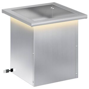 vidaXL Градинска кашпа с LED осветление Сребристо 30 x 30 x 30 cm