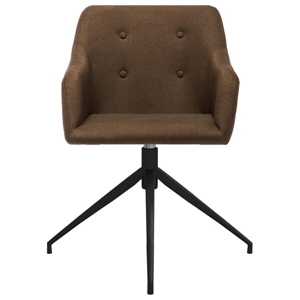 vidaXL Въртящи се трапезни столове, 2 бр, кафяви, текстил