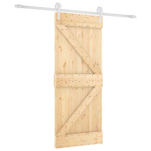 vidaXL Преплъзваща се врата 85 x 210 cm Естествено и бяло