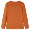 Детска тениска с дълъг ръкав, коняк, 128