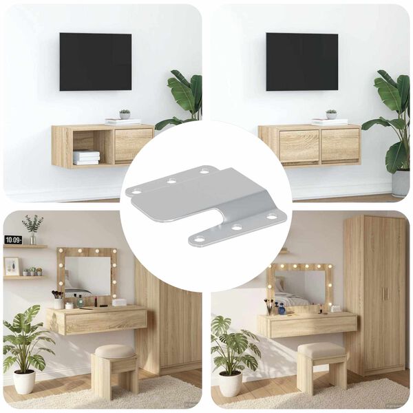 vidaXL Стойка с плосък монтаж 419 pcs Сребрист 75 x 66 x 1,4 мм