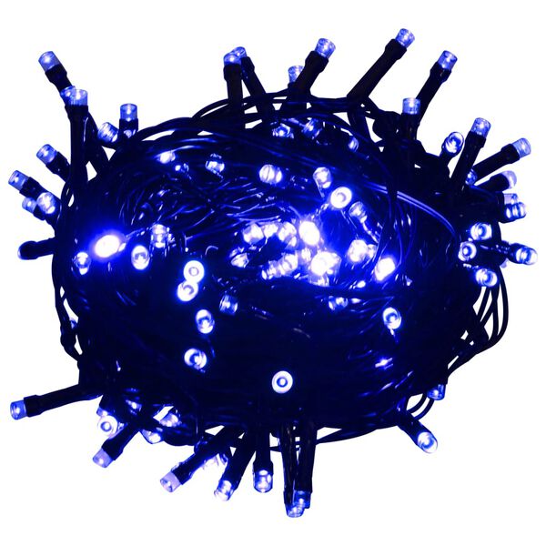 vidaXL Светещ стринг с 400 сини LED, 40 м, 8 светлинни ефекта