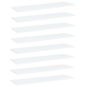 vidaXL Рафтове за етажерка, 8 бр, бели, 100x30x1,5 см, ПДЧ