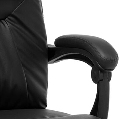 vidaXL Масажен офис стол, черен, изкуствена кожа