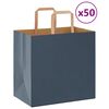 vidaXL Хартиени торбички 50 бр с дръжки сини 26x17x25 см