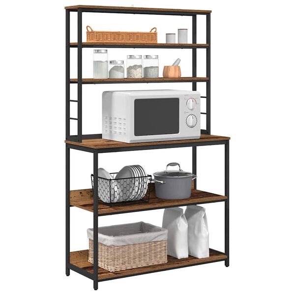 vidaXL Кухненски рафт Старо дърво 100 x 40 x 168 см Инженерно дърво