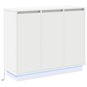 vidaXL LED конзолна маса Бяло 90 х 32 х 75 см Инженерно дърво