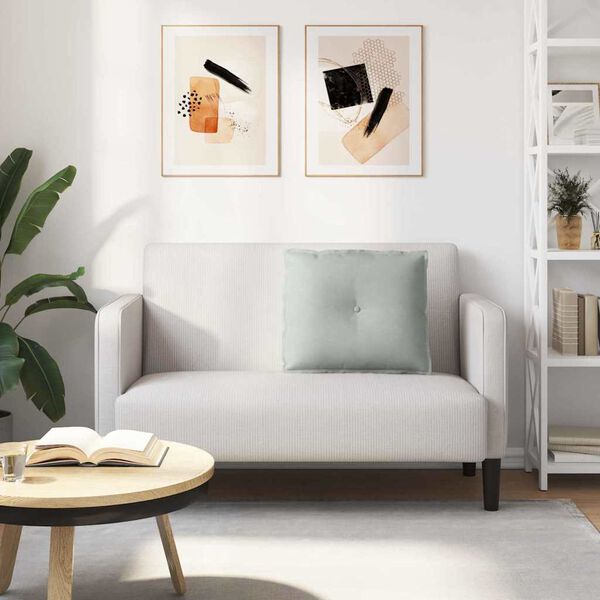 vidaXL Възглавница за гръб Светлосиво 60 x 50 cm Кордюрова тъкан