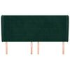 vidaXL Горна табла за легло с уши, тъмносива, 203x23x118/128 см,кадифе
