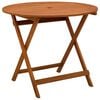 vidaXL Сгъваема градинска маса Кафяво &Oslash; 90 x 75 cm