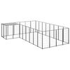 vidaXL Клетка за кучета, черна, 10,89 м&sup2;, стомана