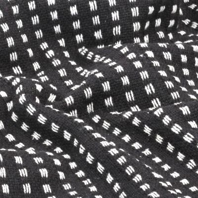 vidaXL Декоративно одеяло, памук, каре, 160x210 см, черно