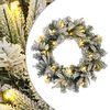 vidaXL Коледен венец Зелен и бял &Oslash; 50 см PVC и PE 25 LED светодиода