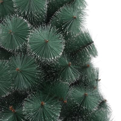 vidaXL Изкуствена готово осветена коледна елха зелена 120 см PVC и PE